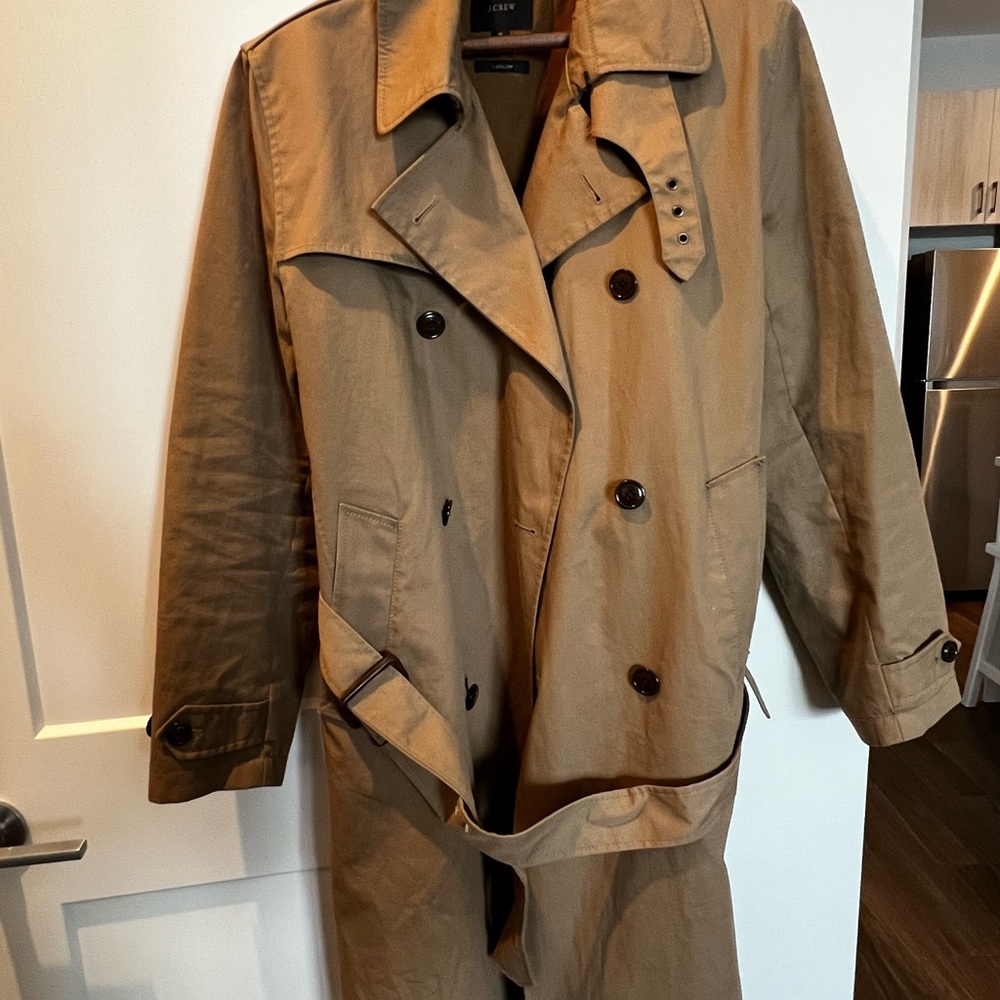 J. Crew Ludlow Double Breast Trench Coat Medium 40R 100% Cotton